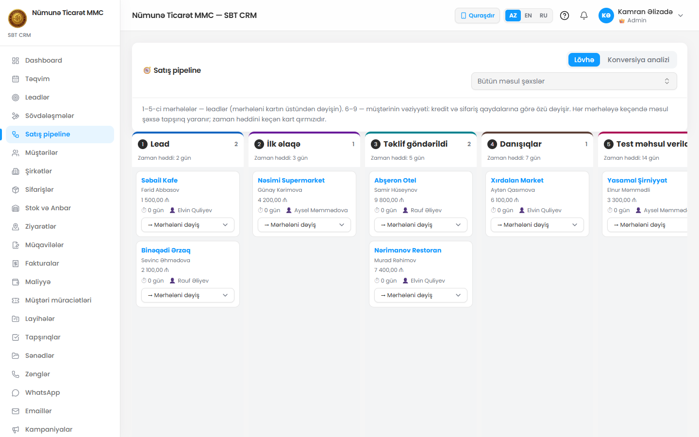Source product screen · sample data